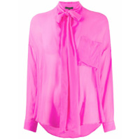 Jejia Camisa semi-translúcida com laço - Rosa
