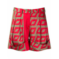 Jejia Short com estampa abstrata geométrica - Vermelho