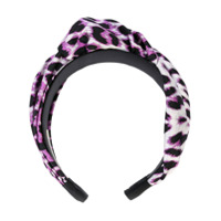Jennifer Behr Headband de seda com estampa de leopardo - Roxo