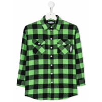 Jeremy Scott Junior Camisa xadrez com logo - Verde