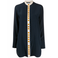 Jil Sander Camisa de seda com abotoamento - Azul