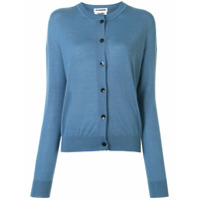 Jil Sander Cardigan canelado com gola redonda - Azul