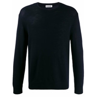 Jil Sander Suéter decote careca de tricô - Azul