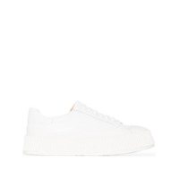 Jil Sander Tênis flatform de couro - Branco