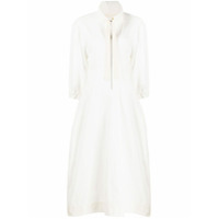 Jil Sander Vestido midi com acabamento gomado - Branco