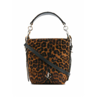 Jimmy Choo Bolsa bucket Varenne com estampa de leopardo - Preto