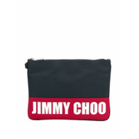 Jimmy Choo Bolsa clutch bicolor com logo estampado - Azul