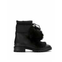 Jimmy Choo Bota Glacie invernal em couro e nylon com solado em borracha - Preto