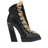 Jimmy Choo Bota Madyn com salto 130mm e cadarÃ§o - Preto