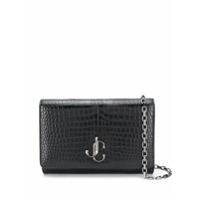 Jimmy Choo Clutch Varenne com efeito pele de crocodilo - Preto