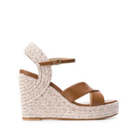 Jimmy Choo Espadrille anabela Dellena com salto 100mm - Marrom