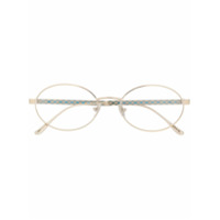 Jimmy Choo Eyewear diamond-arm oval frame glasses - Prateado