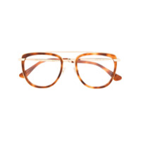 Jimmy Choo Eyewear tortoiseshell oversized frame glasses - Metálico