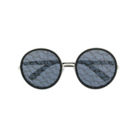 Jimmy Choo Óculos de sol redondo com lentes monogramadas - Preto