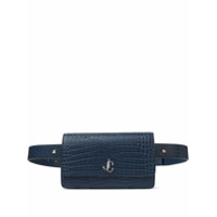 Jimmy Choo Pochete Varenne com efeito pele de crocodilo - Azul