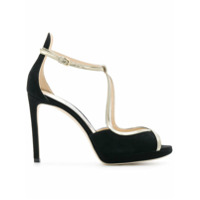 Jimmy Choo Sandália 'Fawne 100' de couro - Preto