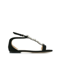 Jimmy Choo Sandália flat 'Averie' de couro - Preto