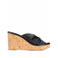 Jimmy Choo Sandália June com salto anabela 90mm - Preto