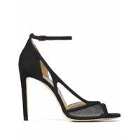 Jimmy Choo Sandália Liu com recorte de mesh e salto 100mm - Preto