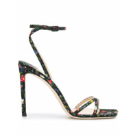 Jimmy Choo Sandália Metz floral com salto 100mm - Preto