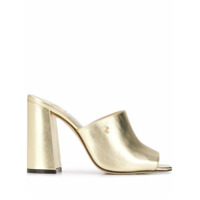 Jimmy Choo Sandália peep toe metálica - Dourado