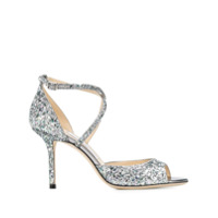 Jimmy Choo Sapato Emsy de couro com paetês - Prateado