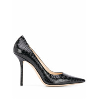 Jimmy Choo Scarpin de couro com efeito pele de crocodilo - Preto