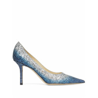 Jimmy Choo Scarpin Love com efeito de brilho e salto 85mm - Azul