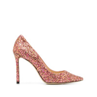 Jimmy Choo Scarpin Romy com brilho e salto 100mm - Rosa