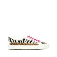 Jimmy Choo Tênis Impala com animal print - BLACK/WHITE/SUGAR