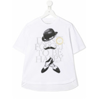John Galliano Kids Camiseta com estampa de slogan - Branco