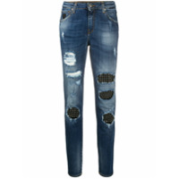 John Richmond Calça jeans reta com detalhe tachas - Azul