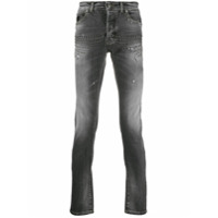 John Richmond Calça jeans skinny com efeito destroyed - GREY