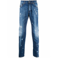 John Richmond Calça jeans slim com efeito destroyed - Azul