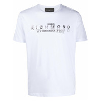 John Richmond Camiseta branca de algodão com estampa de logo - WHITE