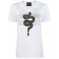 John Richmond Camiseta com aplicação de cobra - Branco