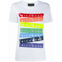 John Richmond Camiseta com estampa de logo de arco-íris - Branco