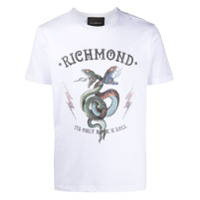 John Richmond Camiseta com tachas e estampa de cobra - Branco