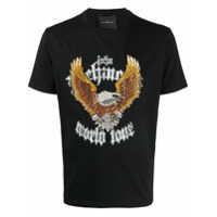 John Richmond Camiseta de algodão com águia de contas - Preto