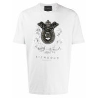John Richmond Camiseta de algodão com contas - Cinza