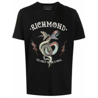 John Richmond Camiseta decote careca com estampa de logo - Preto