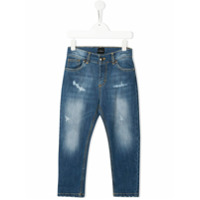 John Richmond Junior Calça jeans slim com efeito destroyed - Azul