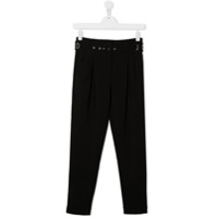 John Richmond Junior Calça slim com cinto - Preto