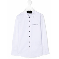 John Richmond Junior Camisa mangas longas com logo bordado - Branco