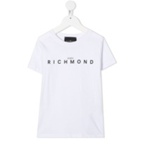 John Richmond Junior Camiseta de algodão com estampa de logo - Branco
