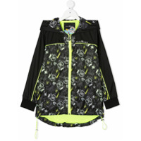 John Richmond Junior Jaqueta corta-vento com estampa de logo - Preto