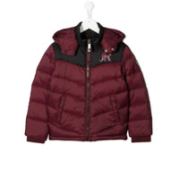 John Richmond Junior Jaqueta matelassÃª com estampa de logo - Vermelho