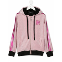 John Richmond Junior Moletom com capuz e patch de logo - Rosa