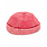 Junya Watanabe Boné redondo de couro - Vermelho