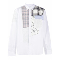 Junya Watanabe Camisa mangas longas com patchwork - Branco